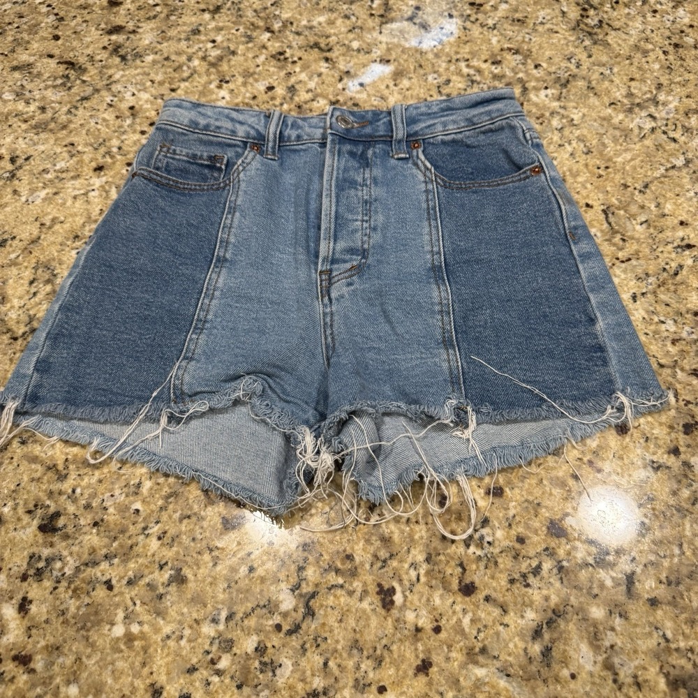 SONG Shorts Size 1/25 Women's Perfect Super High Rise Blue Denim